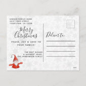 Vrolijk kerstfeest Schattigee Gnome Modern Feestdagenkaart (Achterkant)