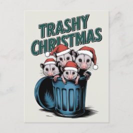 Vrolijk kerstfeest Schattigee grappige wasberen Briefkaart