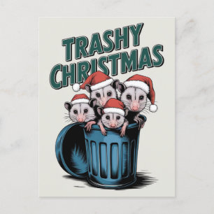 Vrolijk kerstfeest Schattigee grappige wasberen Briefkaart