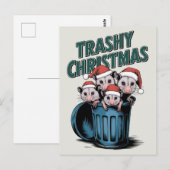 Vrolijk kerstfeest Schattigee grappige wasberen Briefkaart (Voorkant / Achterkant)