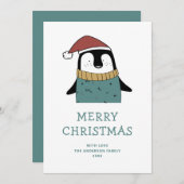 vrolijk kerstfeest. Schattigee grappige winter San Feestdagenkaart (Voorkant / Achterkant)