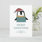 vrolijk kerstfeest. Schattigee grappige winter San Feestdagenkaart (Staand voorkant)