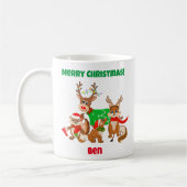 vrolijk kerstfeest! Schattigee herten, vossen & ch Koffiemok (Links)