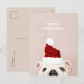 vrolijk kerstfeest. Schattigee hond. Animal Santa  Feestdagenkaart (Voorkant / Achterkant)