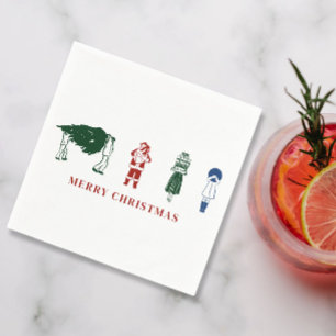 Vrolijk kerstfeest Schattigee illustratie Servet