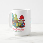 Vrolijk kerstfeest Schattigee kabouters gepersonal Koffiemok (Voorkant links)