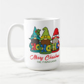 Vrolijk kerstfeest Schattigee kabouters gepersonal Koffiemok (Links)