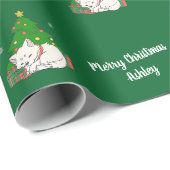 Vrolijk kerstfeest Schattigee kattenboom  Cadeaupapier (Rol Hoek)