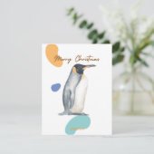 VROLIJK KERSTFEEST SCHATTIGEE KINDER PINGUIN VINTA FEESTDAGENKAART (Staand voorkant)
