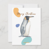 VROLIJK KERSTFEEST SCHATTIGEE KINDER PINGUIN VINTA FEESTDAGENKAART (Voorkant)