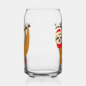 Vrolijk kerstfeest Schattigee luiaard feestelijke  Blikvorm Glas (Links)