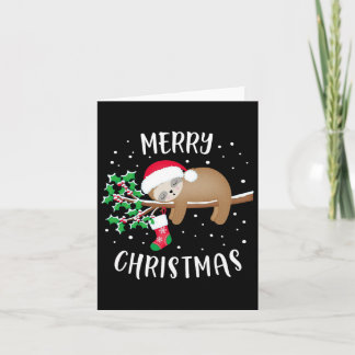 Vrolijk Kerstfeest Schattigee Luiaard Xmas Outfit Kaart