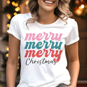 Vrolijk kerstfeest Schattigee meerkleurige vakanti Tri-Blend Shirt