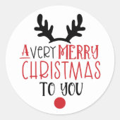 Vrolijk kerstfeest Schattigee moderne typografie Ronde Sticker (Voorkant)