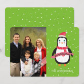 Vrolijk kerstfeest Schattigee Penquin gepersonalis Feestdagenkaart (Voorkant / Achterkant)