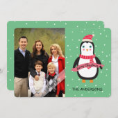 Vrolijk kerstfeest Schattigee Penquin gepersonalis Feestdagenkaart (Voorkant / Achterkant)