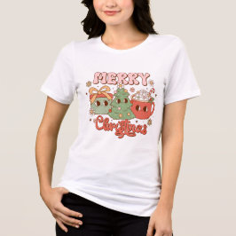 Vrolijk kerstfeest Schattigee pijnboom, Cadeau en  Tri-Blend Shirt