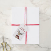 vrolijk kerstfeest. Schattigee rendieren. Grappig  Cadeaulabel (Met Touw)