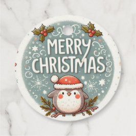 Vrolijk kerstfeest Schattigee Robins Bedankjes Labels