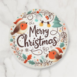 Vrolijk kerstfeest Schattigee Robins Bedankjes Labels
