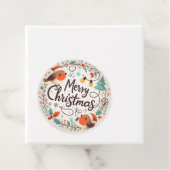 Vrolijk kerstfeest Schattigee Robins Bedankjes Labels (In situ)