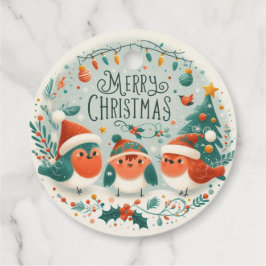 Vrolijk kerstfeest Schattigee Robins Bedankjes Labels