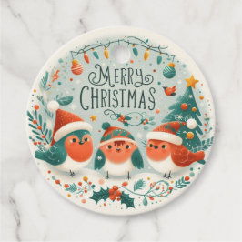 Vrolijk kerstfeest Schattigee Robins Bedankjes Labels