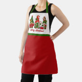 Vrolijk kerstfeest Schattigee rode en groene kabou Schort (Insitu)