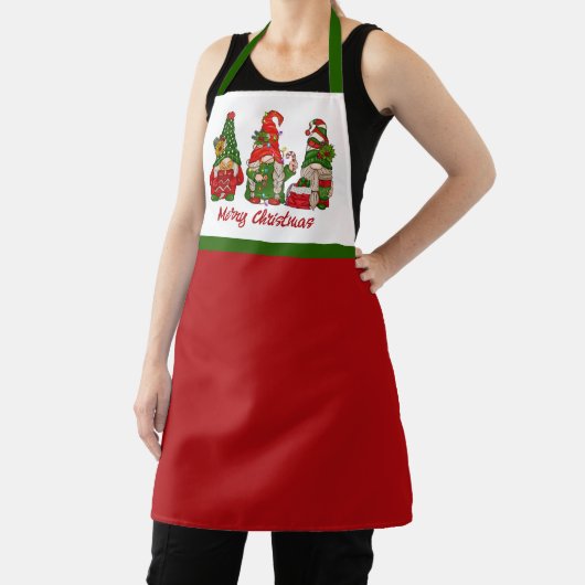Vrolijk kerstfeest Schattigee rode en groene kabou Schort (Insitu)