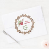 Vrolijk kerstfeest Schattigee Scandinavische winte Ronde Sticker (Envelop)