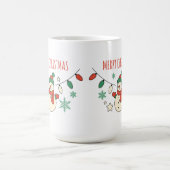 Vrolijk kerstfeest, Schattigee sneeuwman, kerstver Koffiemok (Center)