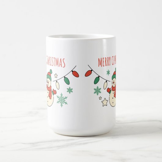 Vrolijk kerstfeest, Schattigee sneeuwman, kerstver Koffiemok (Center)