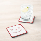 Vrolijk kerstfeest Schattigee sneeuwvlokken Funny  Bier Onderzetter (Rechterzijde)
