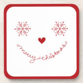 Vrolijk kerstfeest Schattigee sneeuwvlokken Funny  Bier Onderzetter (Voorkant)