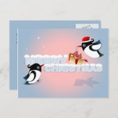 Vrolijk Kerstfeest - Schattigee Vogels Kerstcadeau Feestdagenkaart (Voorkant / Achterkant)