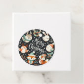 Vrolijk Kerstfeest Schattigee Vossen en Konijnen F Bedankjes Labels (In situ)