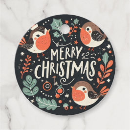 Vrolijk Kerstfeest Schattigee Vossen en Konijnen F Bedankjes Labels