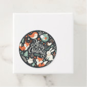 Vrolijk Kerstfeest Schattigee Vossen en Konijnen F Bedankjes Labels (In situ)