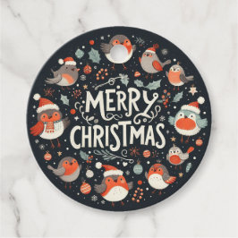 Vrolijk Kerstfeest Schattigee Vossen en Konijnen F Bedankjes Labels