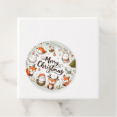 Vrolijk Kerstfeest Schattigee Vossen en Konijnen F Bedankjes Labels (In situ)