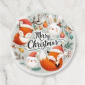 Vrolijk Kerstfeest Schattigee Vossen en Konijnen F Bedankjes Labels (Achterkant)
