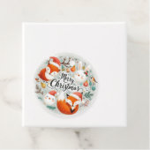 Vrolijk Kerstfeest Schattigee Vossen en Konijnen F Bedankjes Labels (In situ)