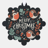 Vrolijk Kerstfeest Schattigee Vossen en Konijnen F Ornament Kaart (Achterkant)