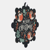 Vrolijk Kerstfeest Schattigee Vossen en Konijnen F Ornament Kaart (Rechts)