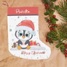Vrolijk kerstfeest Schattigee vrolijke pinguïn met