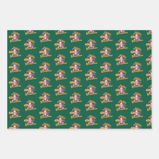 Vrolijk kerstfeest Schattigee warme chocolademelk Inpakpapier Vel (Voorkant 2)