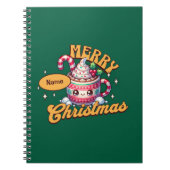 Vrolijk kerstfeest Schattigee warme chocolademelk  Notitieboek (Voorkant)