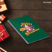 Vrolijk kerstfeest Schattigee warme chocolademelk  Notitieboek