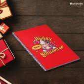 Vrolijk kerstfeest Schattigee warme chocolademelk  Notitieboek