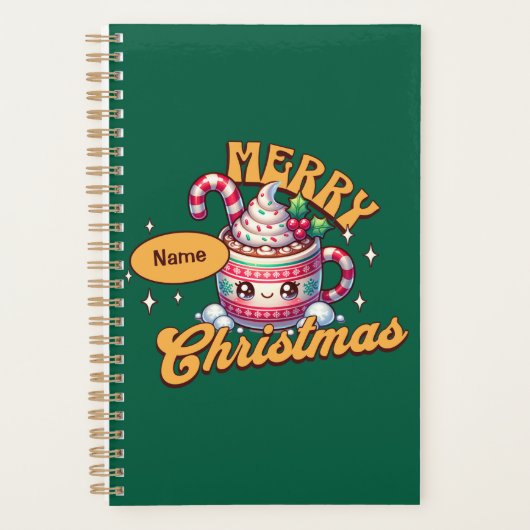 Vrolijk kerstfeest Schattigee warme chocolademelk Planner (Voorkant)
